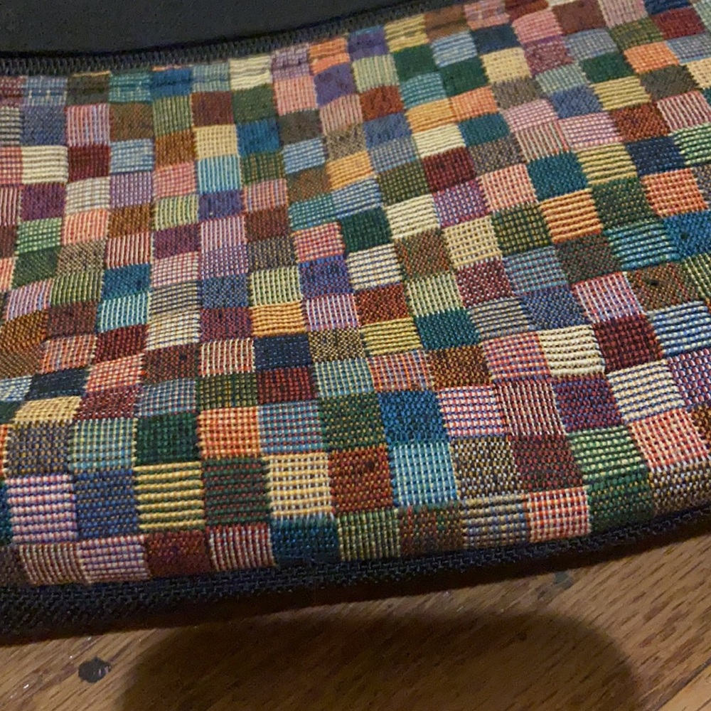 Women’s Black with Square Colorful Design Shoulder Bag - Picture 3 of 5